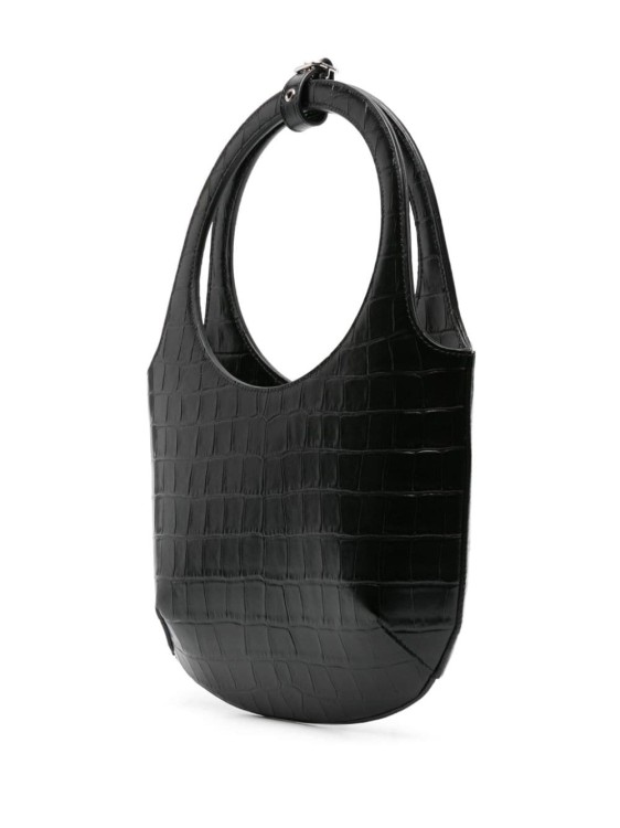 Shop Courrèges Holy Croco Stamped Bag In Black