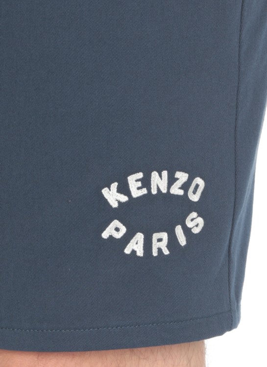 Shop Kenzo Chino Bermuda In Blue