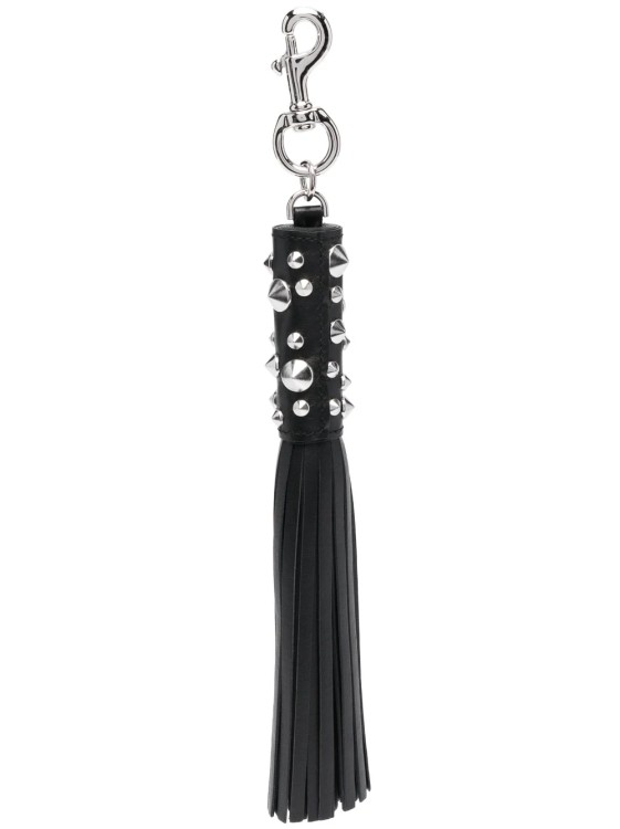 Shop Versace Studded Black Keyring