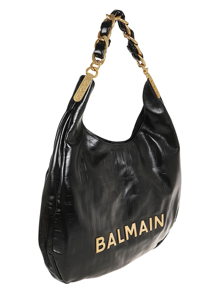 Shop Balmain Black Hobo Bag