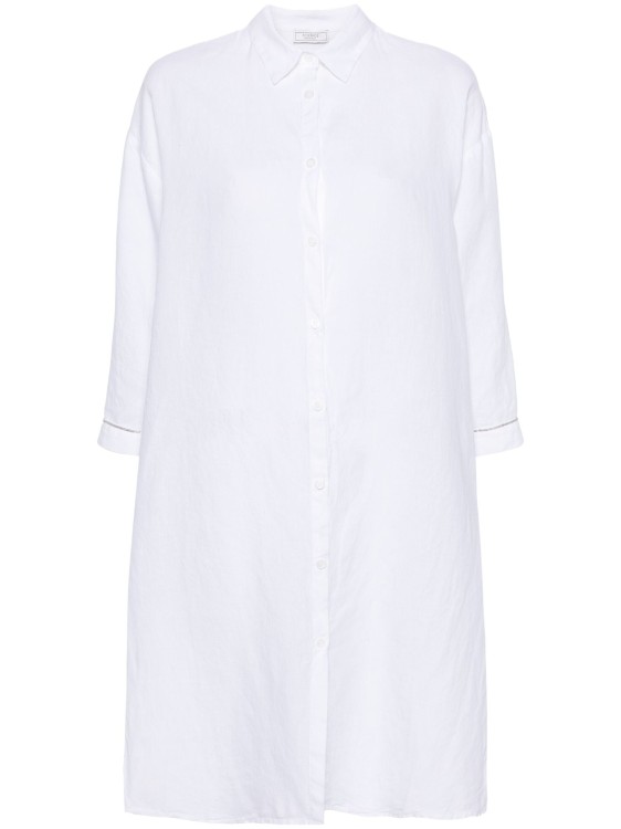 Shop Peserico White Midi Dress