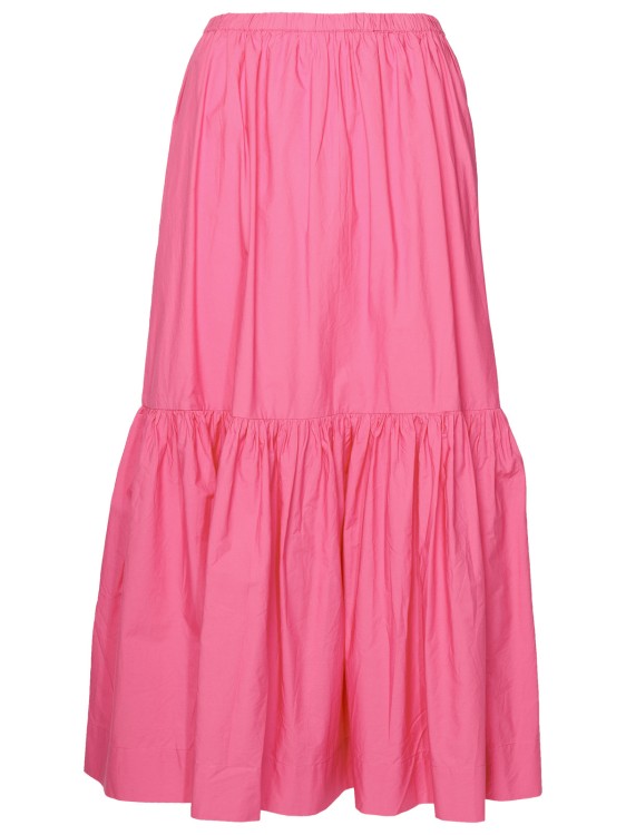 Shop Ganni Fuchsia Cotton Skirt In Pink