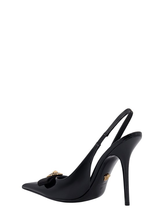 Versace Gianni Ribbon Medusa Patent Slingback Pumps In Black