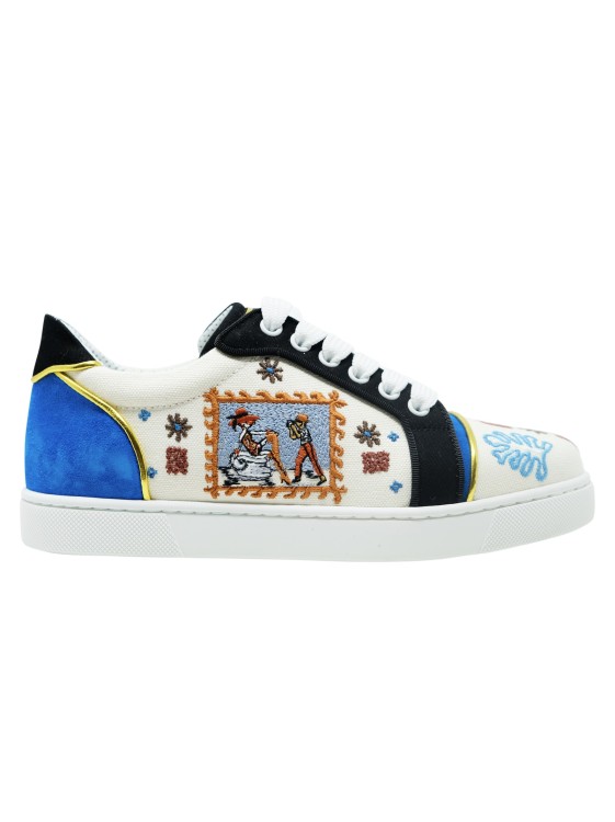 Christian Louboutin Leather Olona Brodee Vieira Sneakers In White