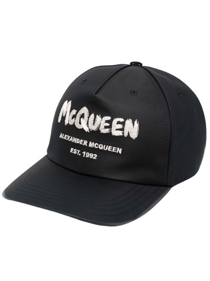 Alexander Mcqueen Front Logo Cap In Black