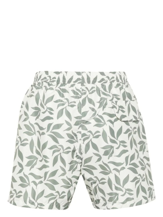 Shop Eleventy Floral-print Swim Shorts In White