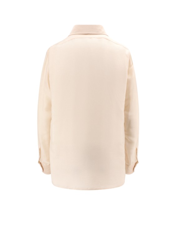 Shop Tom Ford Silk Shirt With Pleated Detail In Neutrals
