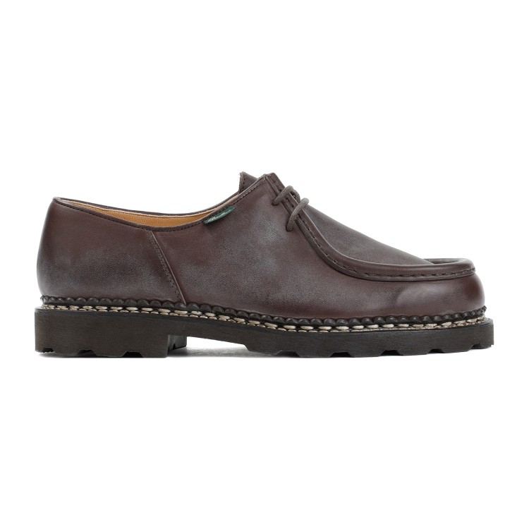 Shop Paraboot Brown Leather Michael Bbr Derby Shoes