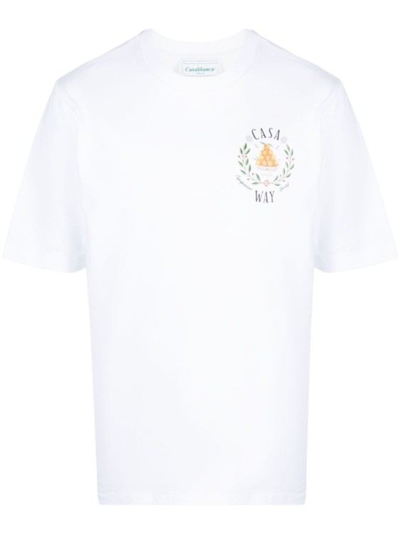 Shop Casablanca White Organic Cotton T-shirt