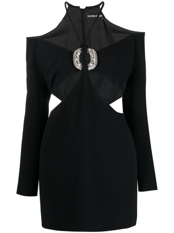 Shop David Koma Cut-out Minidress In Black