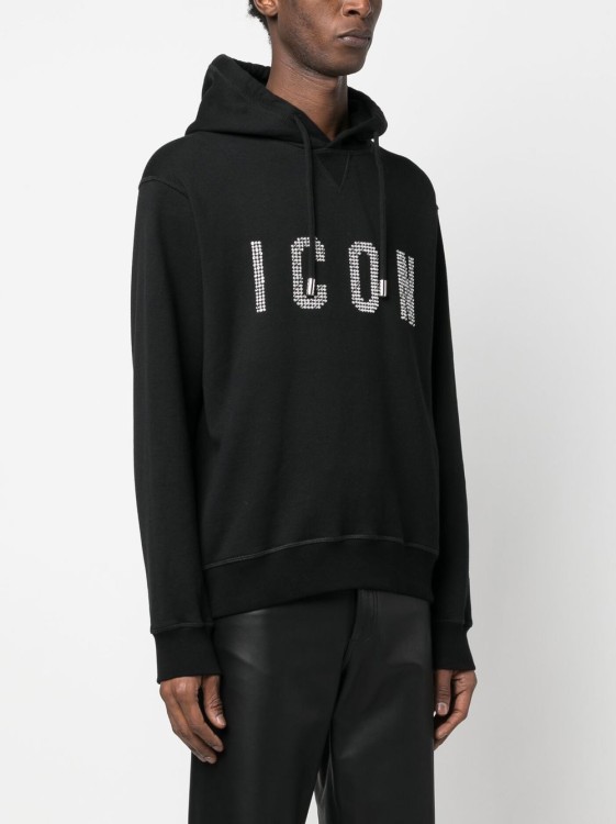 Shop Dsquared2 Icon Studded Hoodie In Black