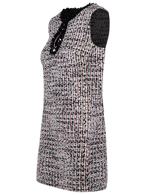 Shop Self-portrait Black/pink Polyester Mini Dress In Multicolor