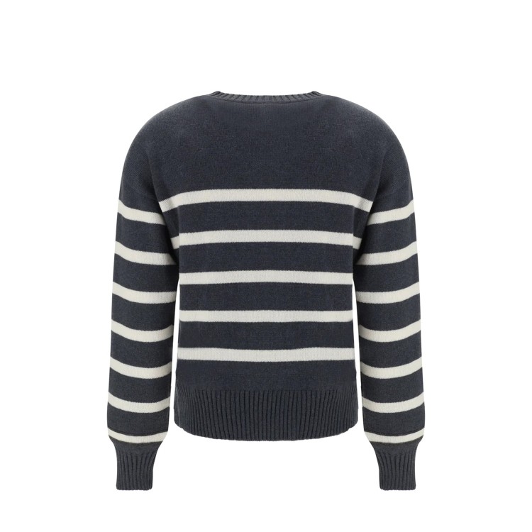 Brunello Cucinelli Striped Cashmere Sweater In Grey