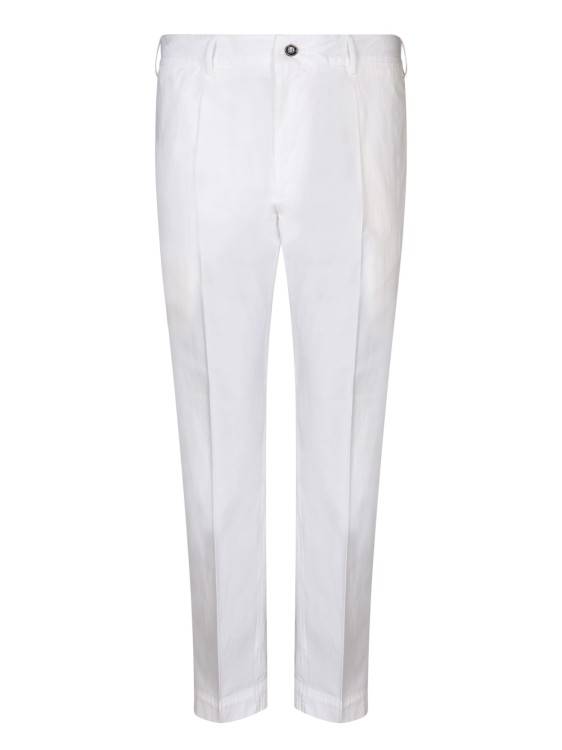 Shop Dell'oglio Seersucker Fabric Trousers In White