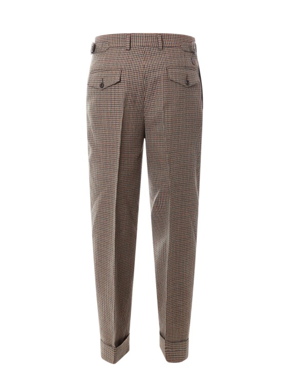 Shop Gucci Madras Wool Trouser In Grey
