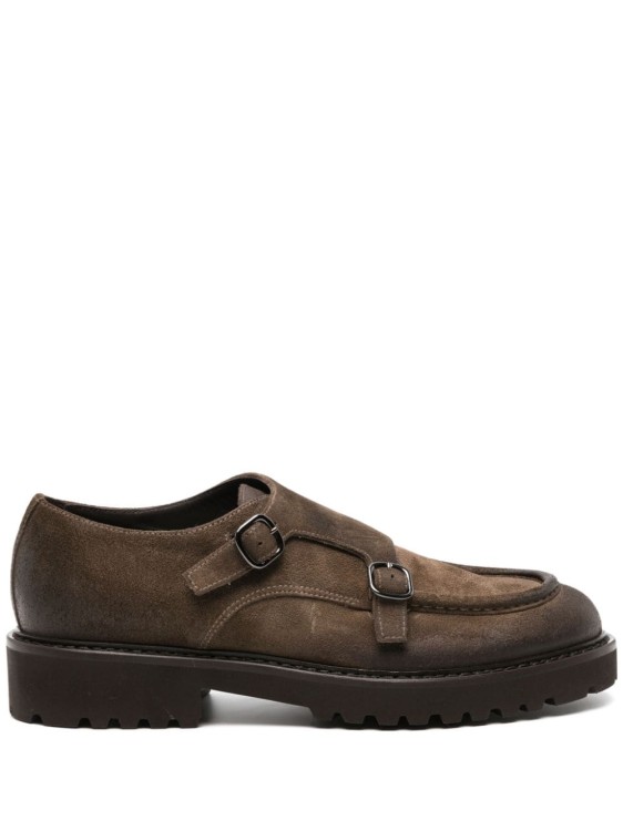 Doucal's Brown Double Buckle Shoes In Black