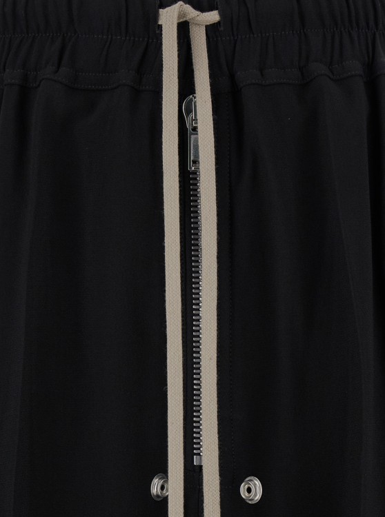 Shop Rick Owens Black Wide Pants With Oversized Drawstring In Jersey