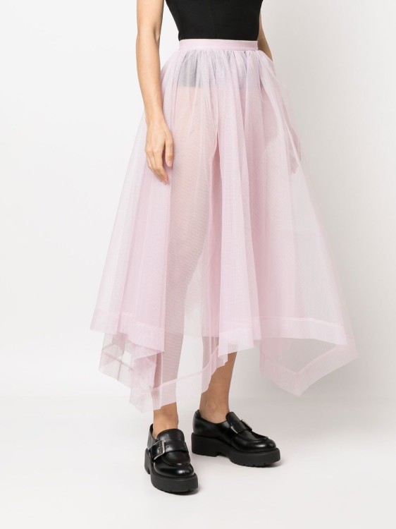 Shop Alexander Mcqueen Midi Skirt Asymetric-design Pink In Purple