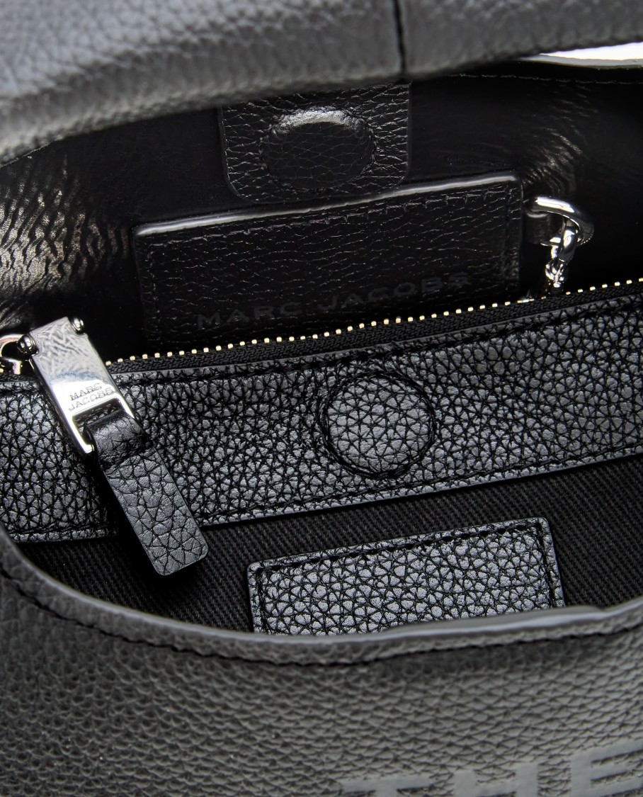 Shop Marc Jacobs The Mini Sack Leather Handbag In Black