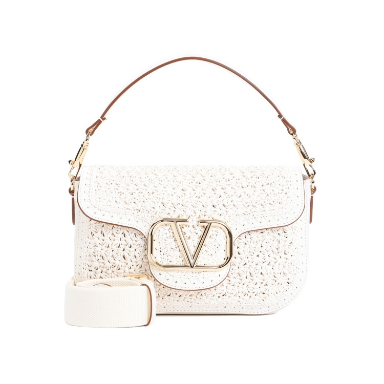 Valentino Garavani Ivory White Leather Shoulder Bag