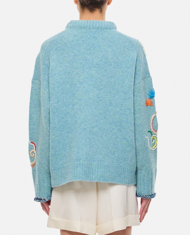 Shop Yanyan Wool Dragon Pullover In Blue