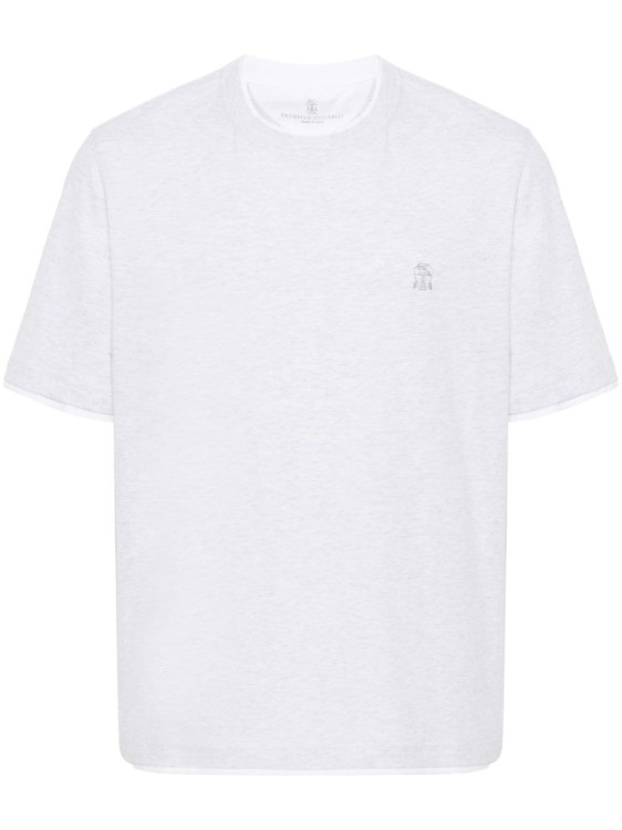 Brunello Cucinelli Grey Cotton T-shirt In White
