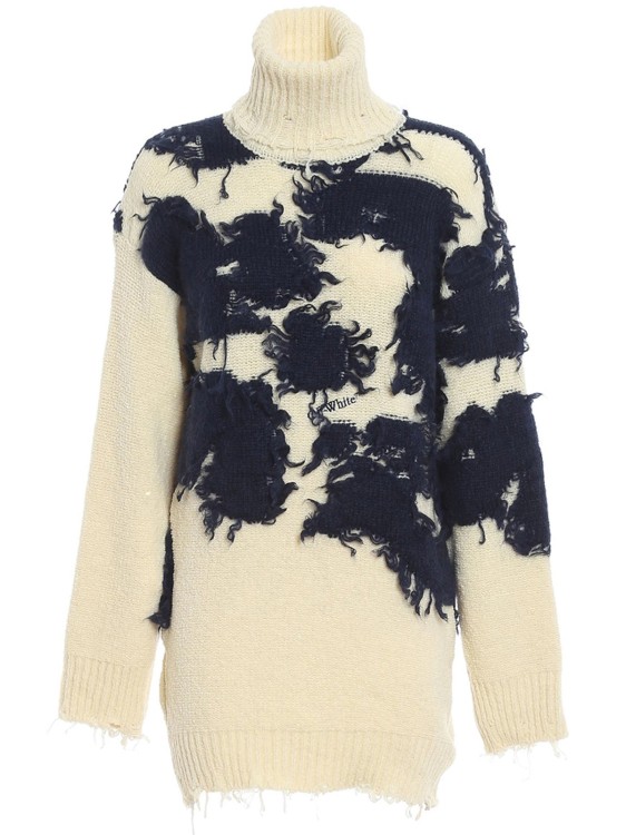Shop Off-white Wool And Silk Pullover In White