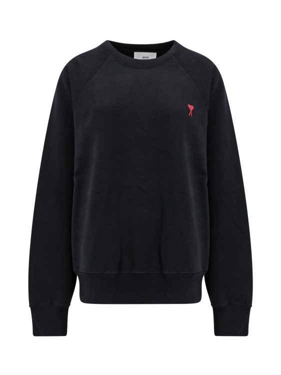 Shop Ami Alexandre Mattiussi Biologic Cotton Sweatshirt With Embroidered Logo In Black