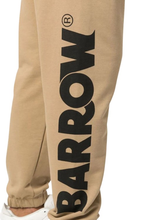 Shop Barrow Beige Cotton Sweatpants In Brown