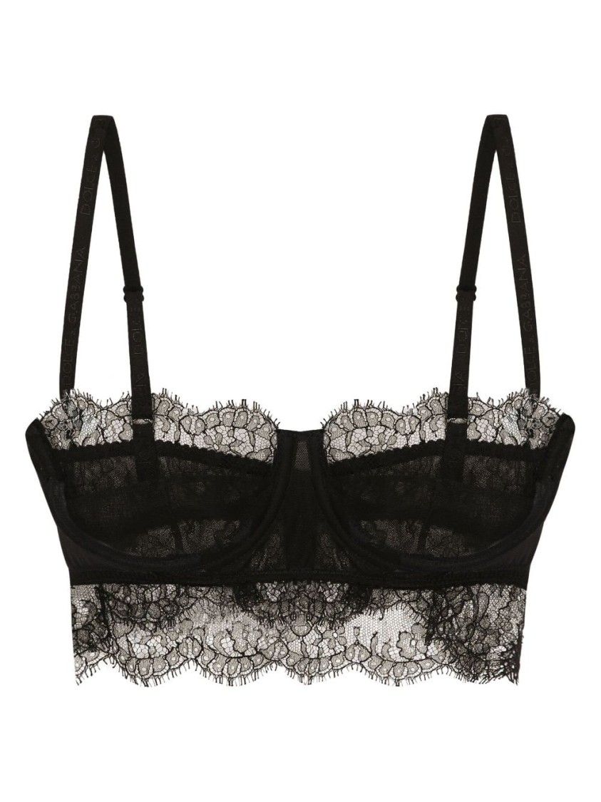 Shop Dolce & Gabbana Lace Bralette In Black