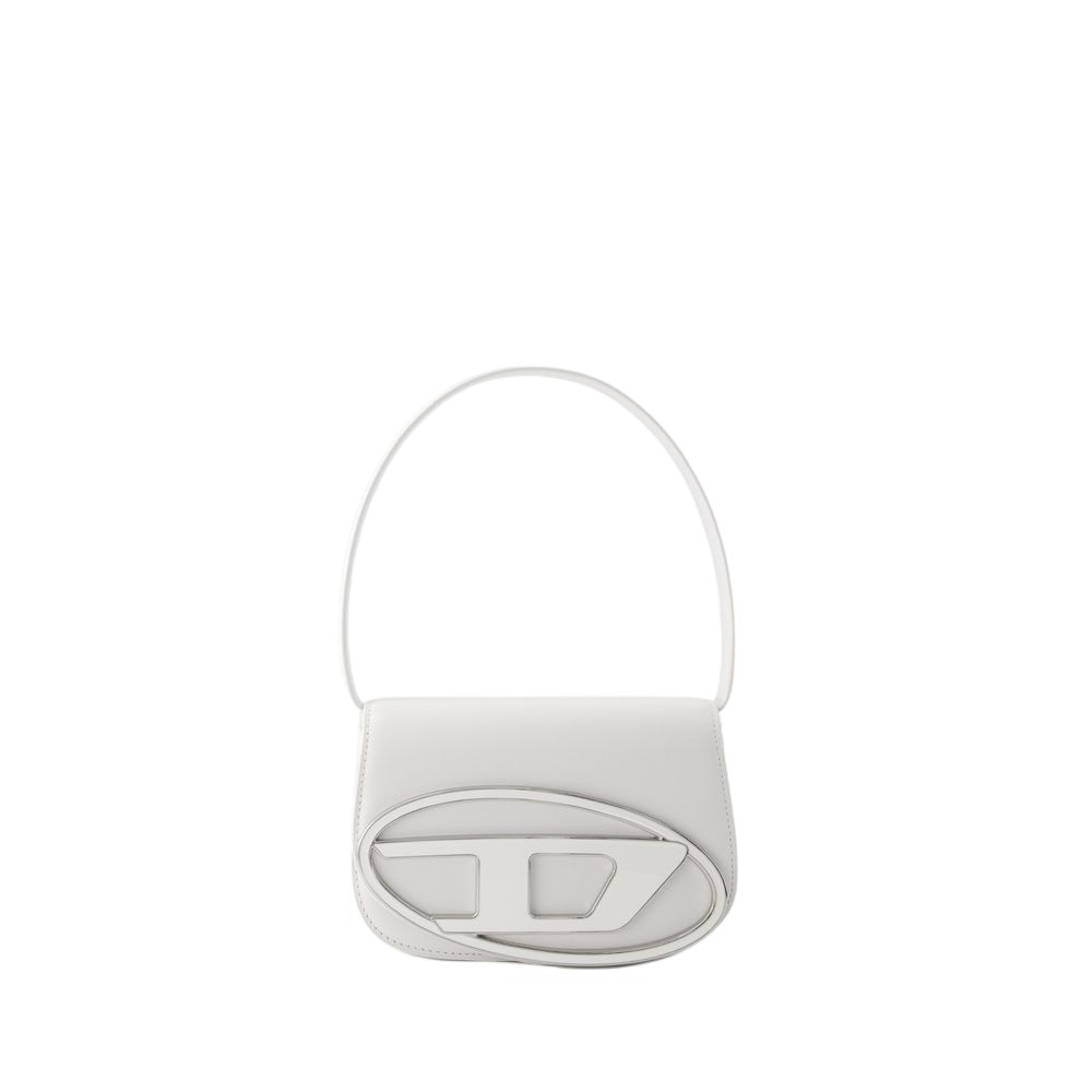 Diesel Womens White 1dr Logo-plaque Leather Shoulder Bag In White