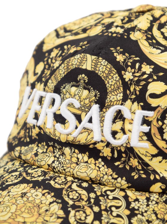 Shop Versace Barocco Cap In Brown