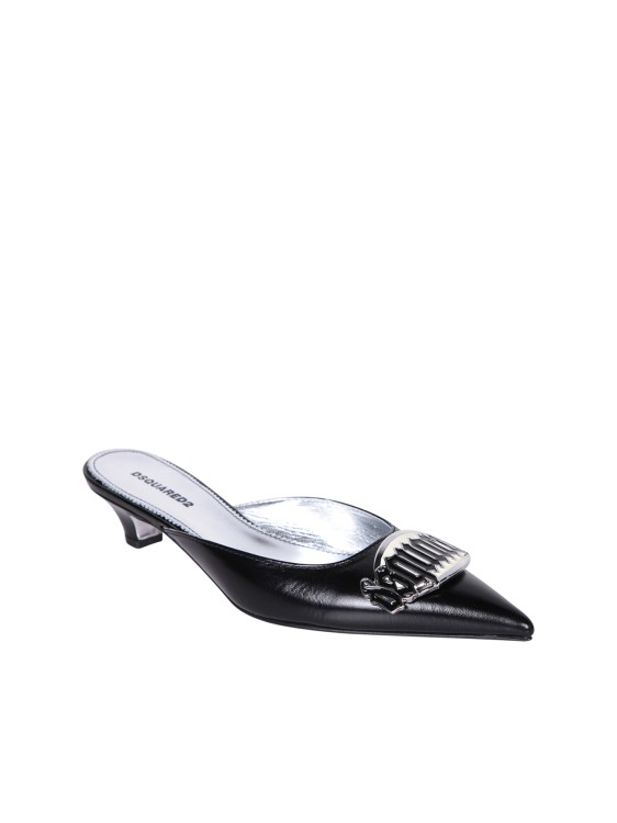 Shop Dsquared2 Pointed Toe Leather Mules In Black
