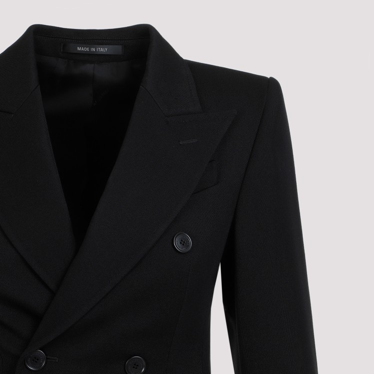 Balenciaga Hourglass Wool Blazer In Black