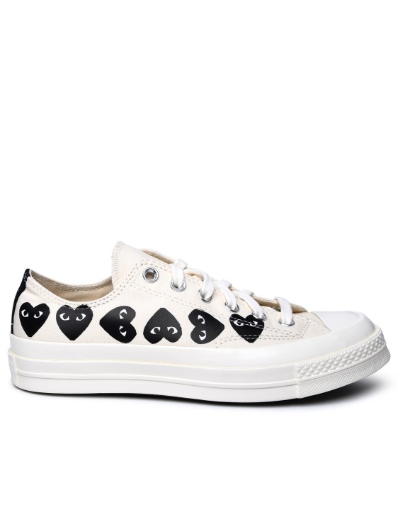 Comme Des Garcons X Converse Ivory Fabric Sneakers In Multi