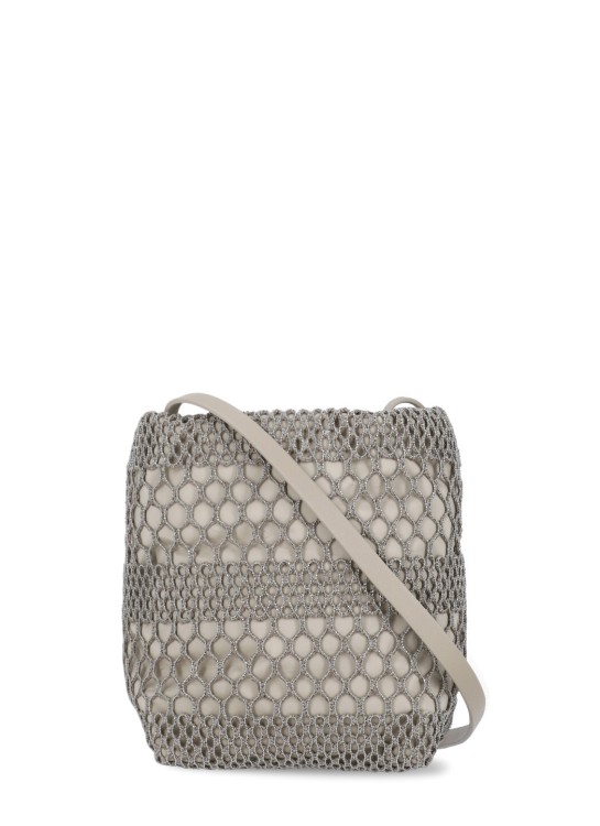 Shop Brunello Cucinelli Shoulder Bag With Drawstrings In Grey