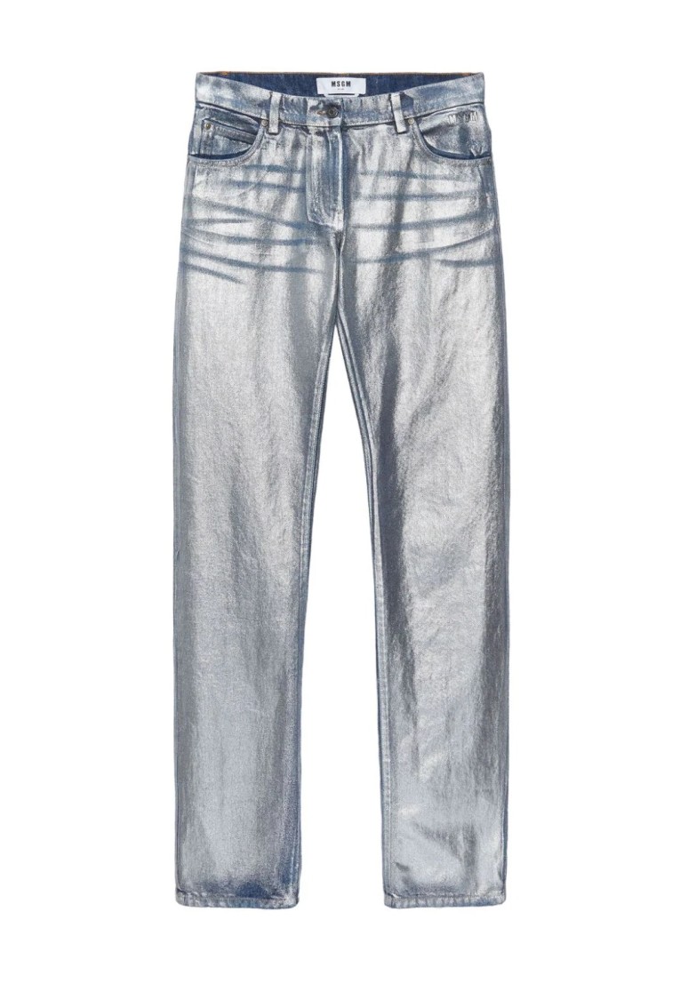 Msgm Straight-leg Trousers With Finish In Blue