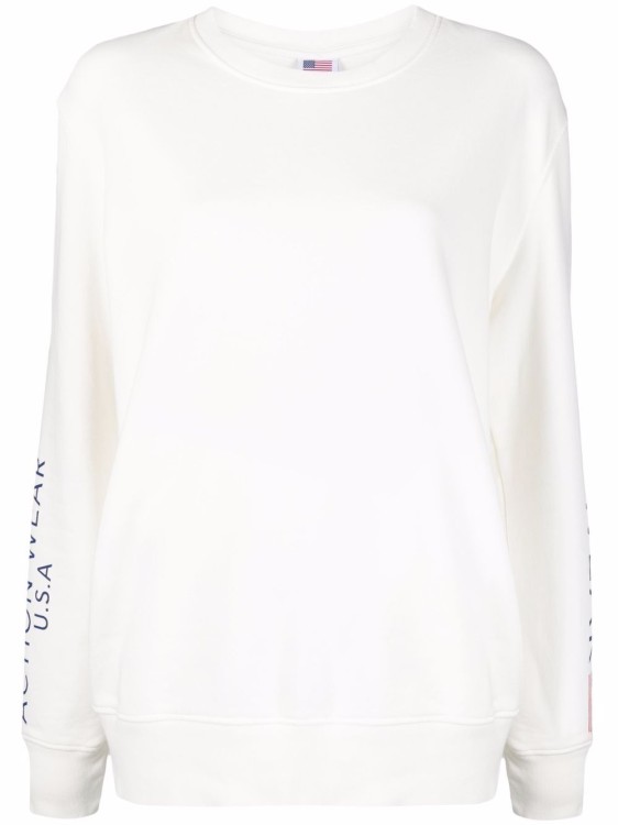 Shop Autry White Cotton Action Wear Print Sweatshirt