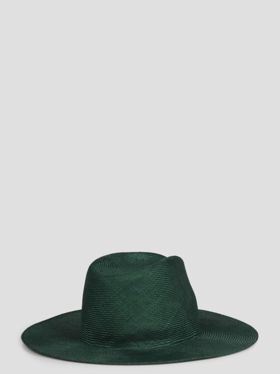 Shop Ruslan Baginskiy Straw Chain Fedora Hat In Green
