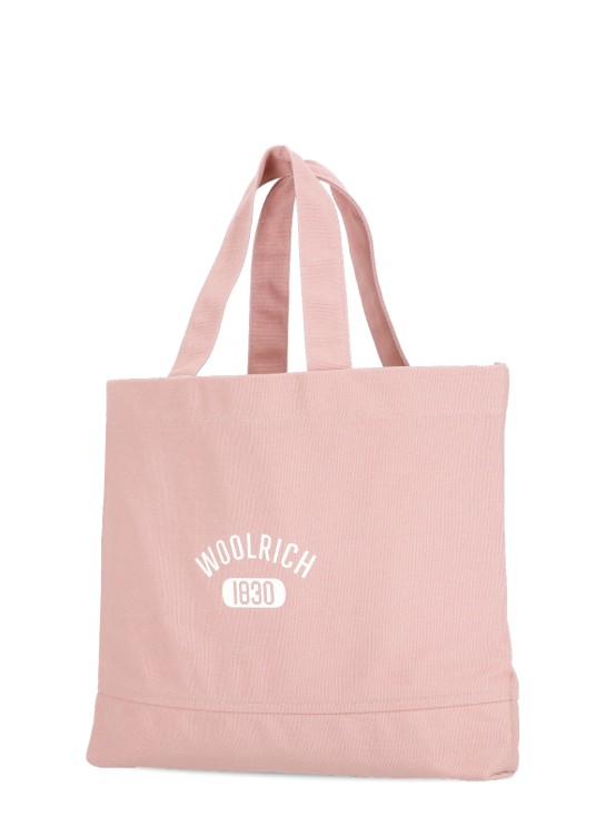 Shop Woolrich Pink Cotton Shoulder Bag In Neutrals