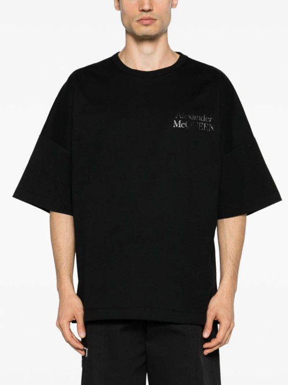 Shop Alexander Mcqueen Black Logo-print T-shirt
