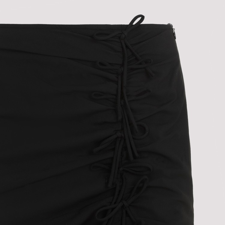 Shop Ganni Black Drapey Melange Midi Skirt