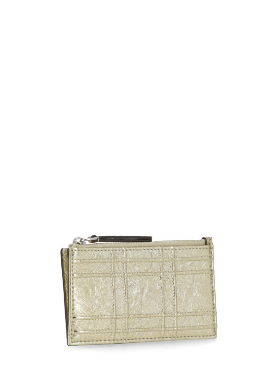 Shop Tory Burch Metallic Leather Card Holder In Gold