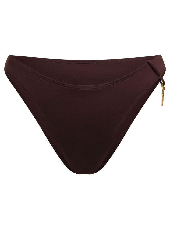 Jacquemus Brown Bikini Bottom Le Bas De Maillot Signature In Recycled Polyester Woman
