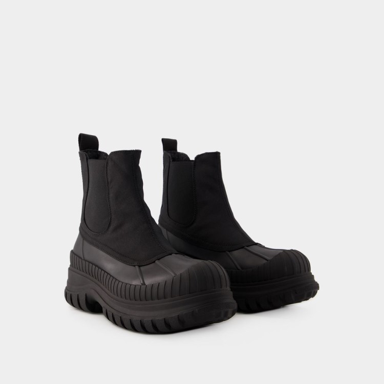 Shop Ganni Outdoor Chelsea Boots - Rubber - Black