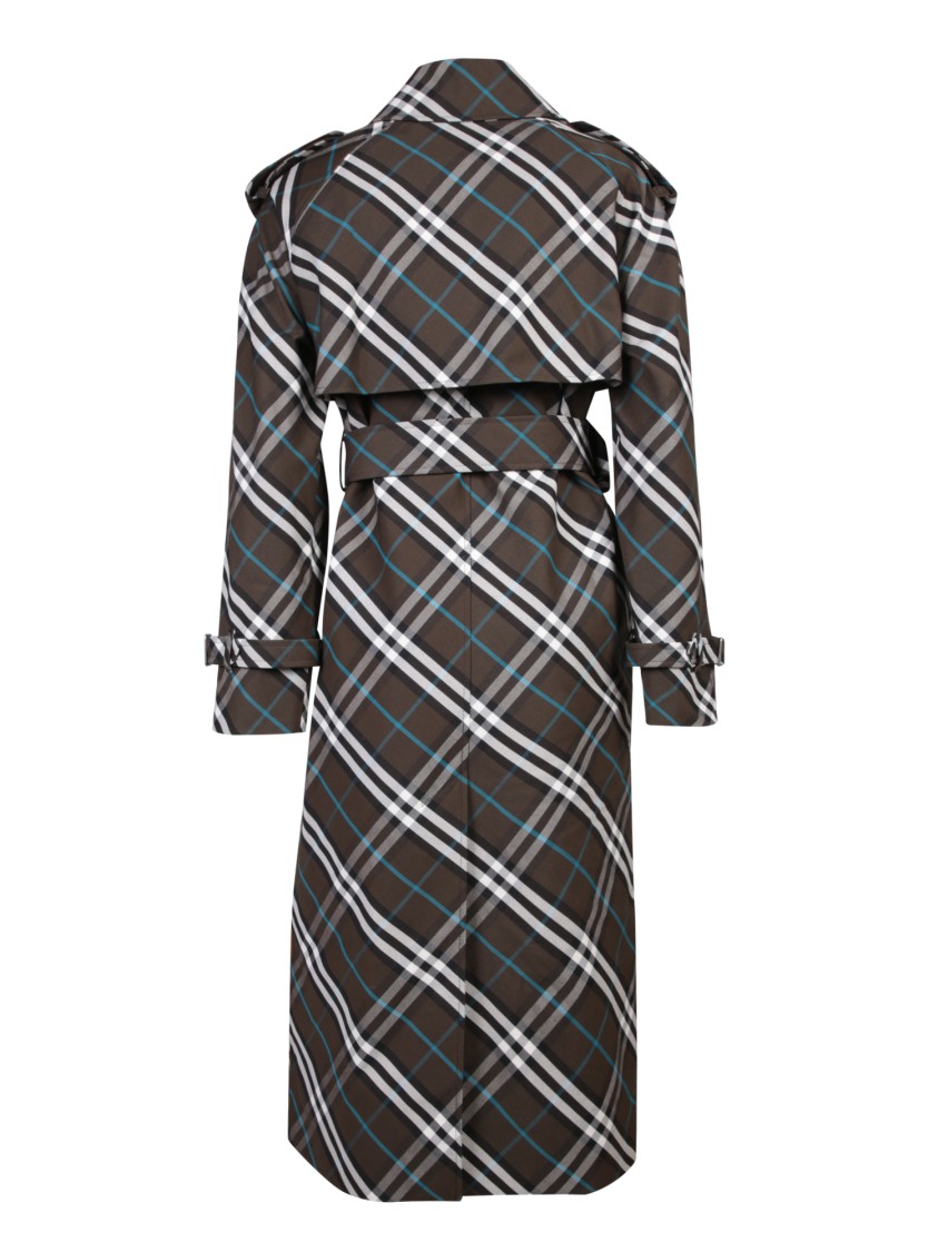Burberry Black Trench Coats In Grey