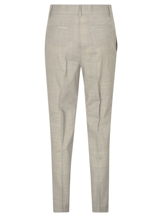 Shop P.a.r.o.s.h Medium Grey Stretch-virgin Wool Trousers