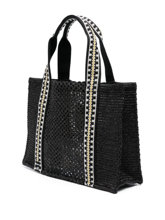 Shop Isabel Marant Interwoven Cotton Blend Bag In Black