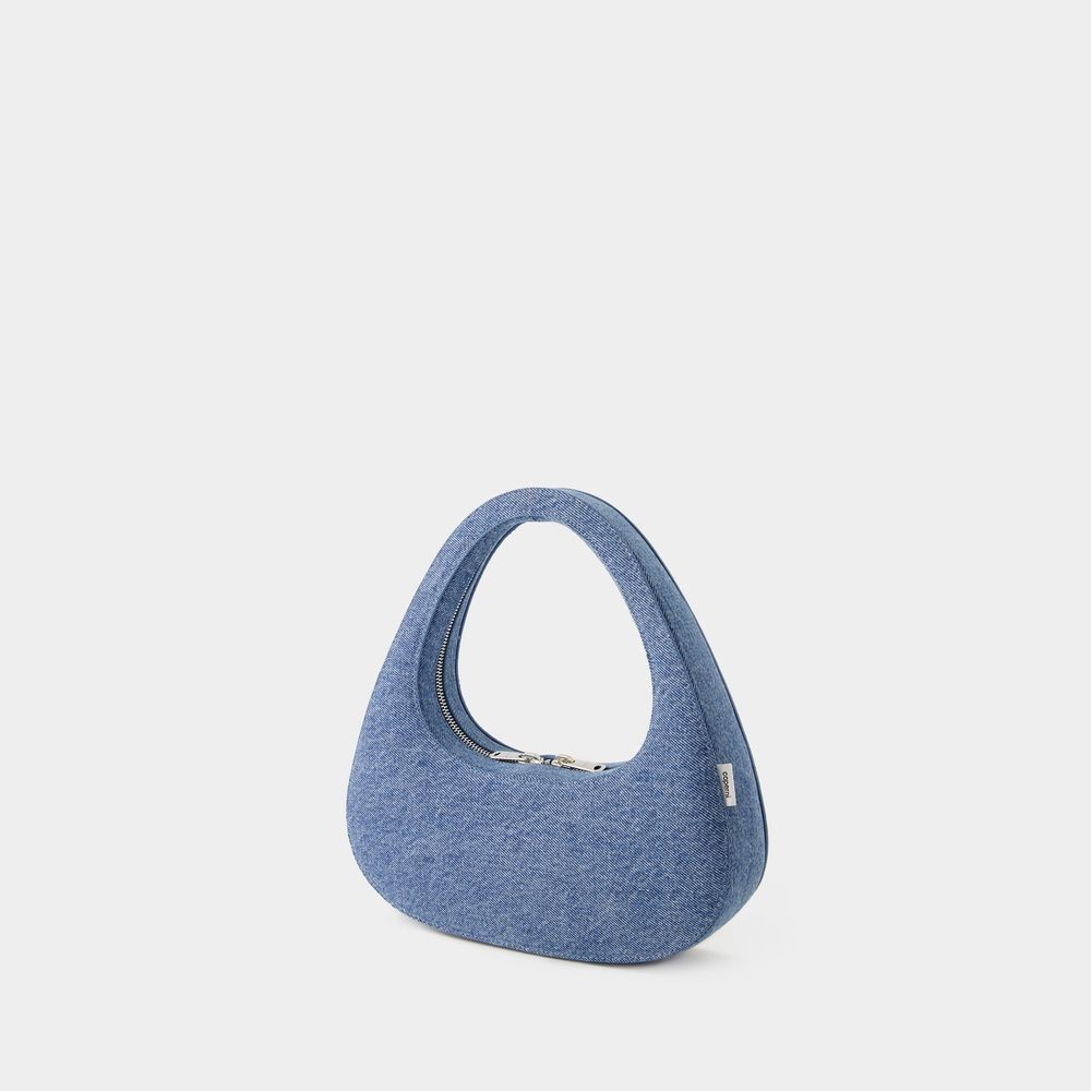 Coperni Swipe Denim Top Handle Bag In Blue
