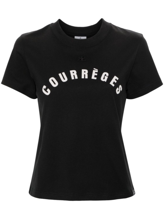 Shop Courrèges Cotton T-shirt In Black